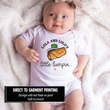 Lola and Lolo's little Lumpia Shanghai Spring Rolls Baby Bodysuit, Food Pun Baby clothes