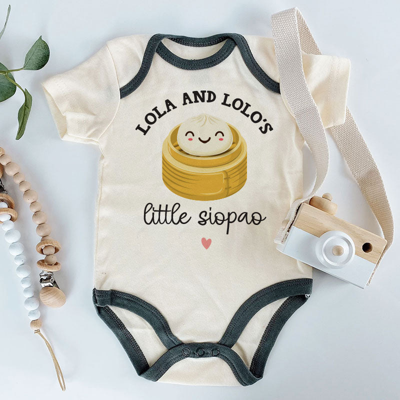 Lola and Lolo's little Siopao Steamed Pork Buns Baby Bodysuit Food Pun Baby clothes Funny Pinoy Food Theme