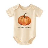 Littlest Pumpkin Personalized Baby Bodysuit Newborn Outfit First Fall Thankgiving Unisex Infant Clothes Personalized Halloween Costume Baby Shower Gift