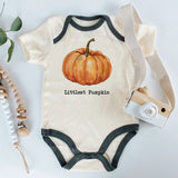 Littlest Pumpkin Personalized Baby Bodysuit Newborn Outfit First Fall Thankgiving Unisex Infant Clothes Personalized Halloween Costume Baby Shower Gift