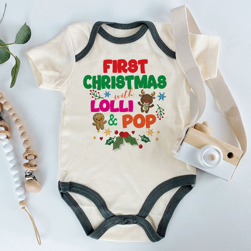 My First Christmas with Lolli and Pop Cute Cozy Newborn Infant Baby Boy Girl Clothes