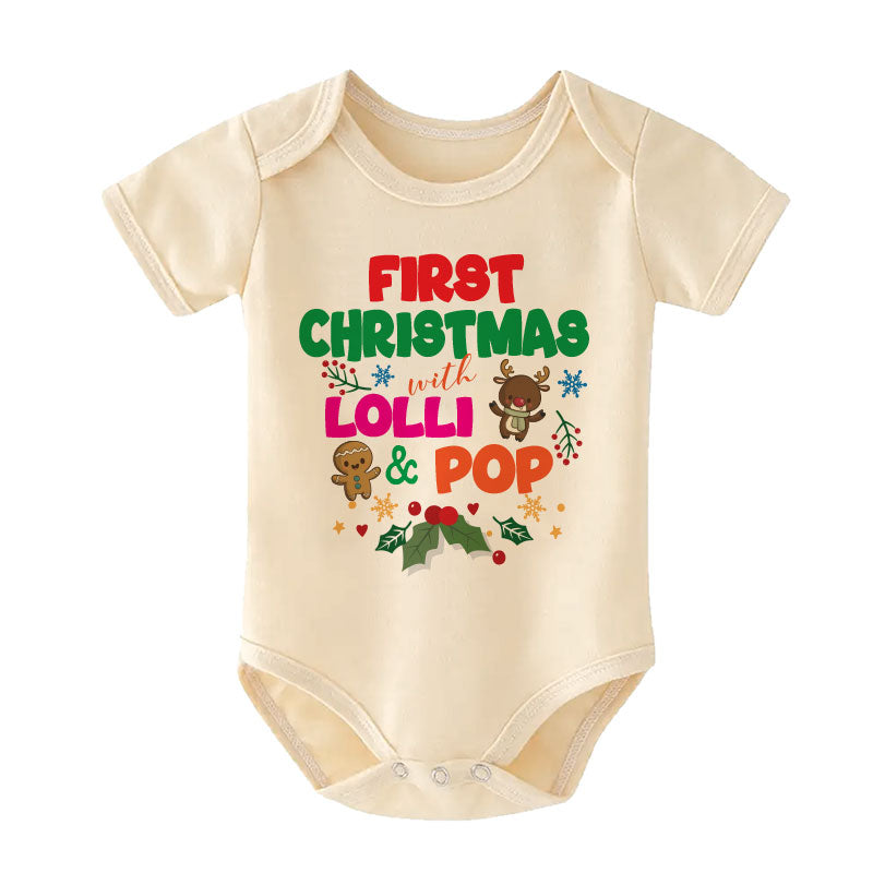 My First Christmas with Lolli and Pop Cute Cozy Newborn Infant Baby Boy Girl Clothes