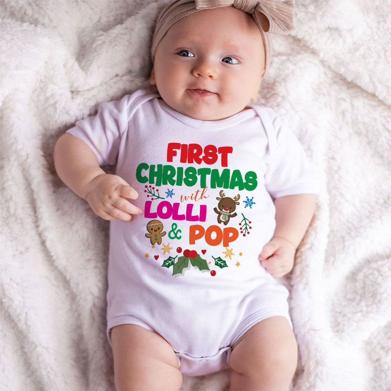 My First Christmas with Lolli and Pop Cute Cozy Newborn Infant Baby Boy Girl Clothes