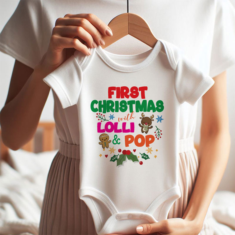 My First Christmas with Lolli and Pop Cute Cozy Newborn Infant Baby Boy Girl Clothes