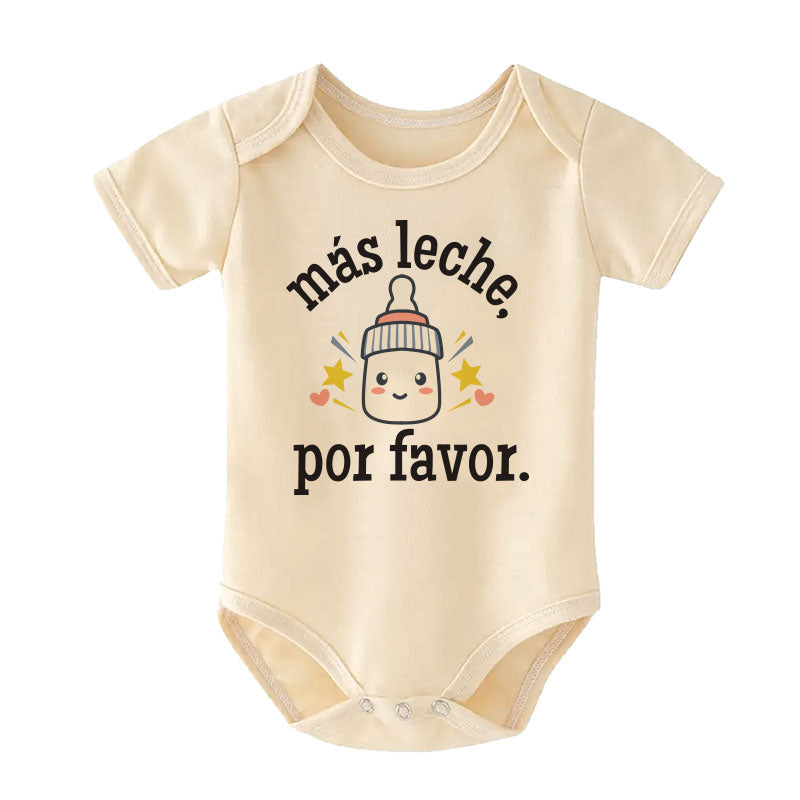 Más Leche Por Favor Funny Spanish Pregnancy Announcement Baby Boy Girl Clothes Milk Please Bodysuit Personalized Baby Outfit