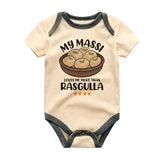 My Massi Loves Me More Than Rasgulla Baby Bodysuit Cute Indian Auntie Funny Baby Outfit Newborn Baby Shower Clothing