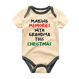 First Christmas with Grandma Baby Clothes Customizable Pregnancy Announcement Holiday Present Grandparents Keepsake Personalized Holiday Newborn Gifts