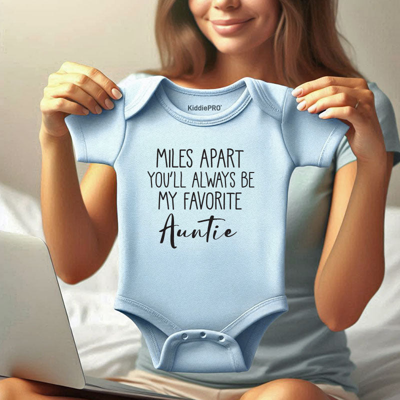 Favorite Auntie Baby Bodysuit Long Distance Baby Gift for Niece and Nephew Cute Aunt Pregnancy Announcement Outfit