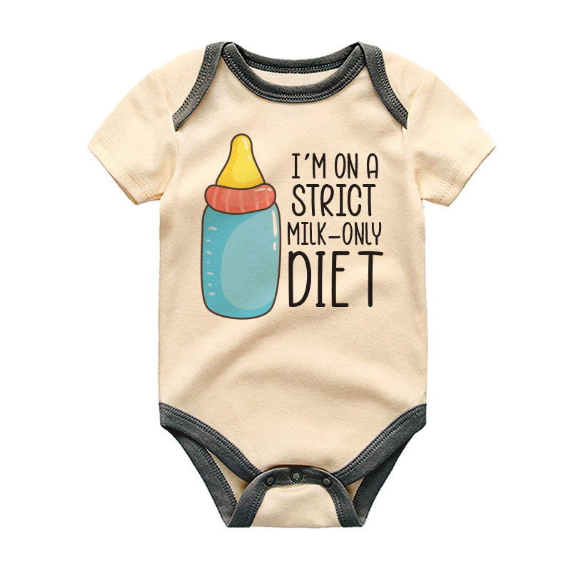 I’m on a Strict Milk Only Diet – Funny Baby Bodysuit Cute Newborn Outfit Breastfeeding & Bottle Feeding Baby Shower Gift