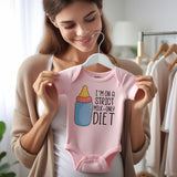 I’m on a Strict Milk Only Diet – Funny Baby Bodysuit Cute Newborn Outfit Breastfeeding & Bottle Feeding Baby Shower Gift