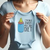 I’m on a Strict Milk Only Diet – Funny Baby Bodysuit Cute Newborn Outfit Breastfeeding & Bottle Feeding Baby Shower Gift