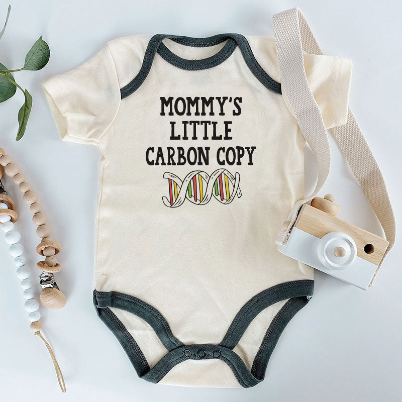 Mommy's little carbon copy Cute unisex infant baby boy girl clothes science enthusiast gift mom's little me outfit newborn gift bodysuit