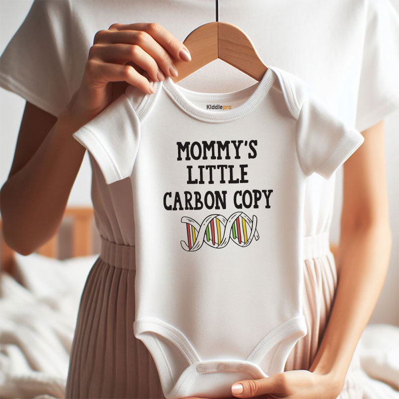 Mommy's little carbon copy Cute unisex infant baby boy girl clothes science enthusiast gift mom's little me outfit newborn gift bodysuit