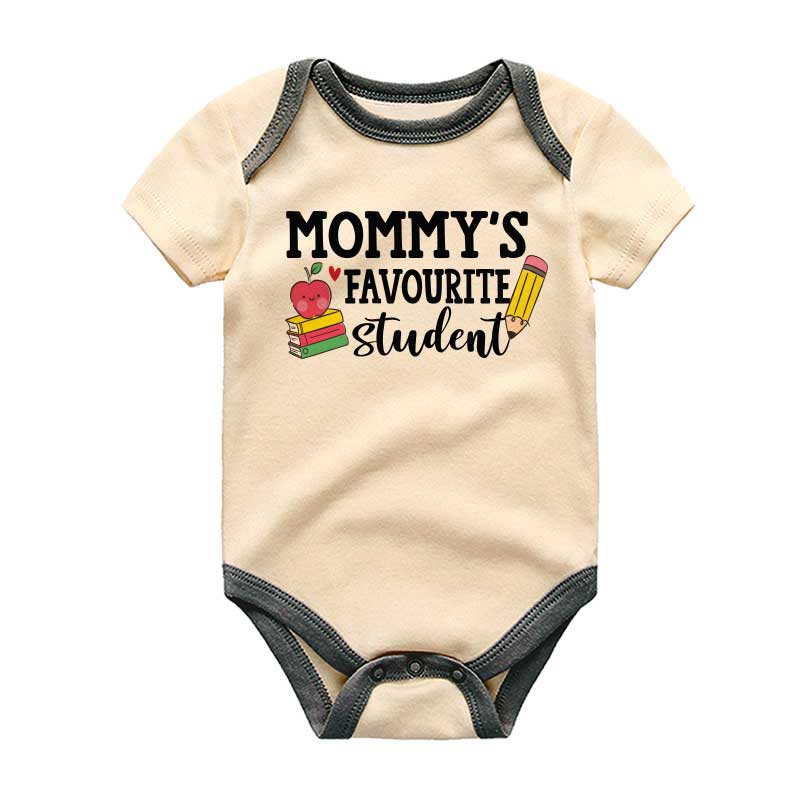 Teacher Student Baby Bodysuit Teacher Baby Shower Gift Mommy's Favourite Student Unisex Newborn Romper, Custom Baby Clothes