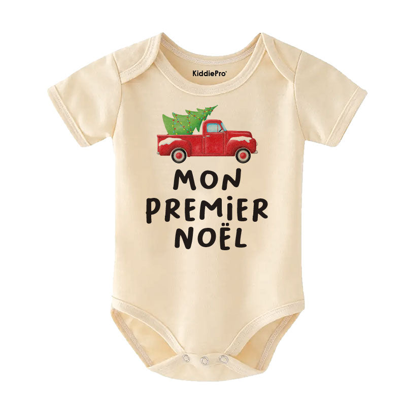 Custom Baby's First Noël Christmas Outfit French Baby Christmas Bodysuit Cozy Winter Newborn Christmas Unisex Infant Clothing Personalized Family Holiday Outfit