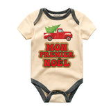 Personalized Baby's First Cristmas Baby Bodysuit Newborn Infant Baby Boy Girl Outfit French Baby Clothes Festive Babywear Cozy Holiday Outfit