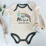 Music is in my DNA Cute Infant Baby Boy Girl Bodysuit Music Lover Baby Outfit Little Music Prodigy Baby Wear Tiny Music Enthusiast Unisex infant clothing