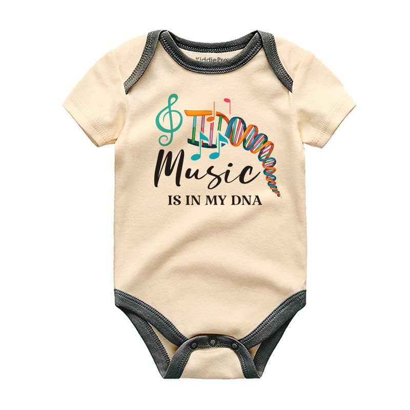 Music is in my DNA Cute Infant Baby Boy Girl Bodysuit Music Lover Baby Outfit Little Music Prodigy Baby Wear Tiny Music Enthusiast Unisex infant clothing