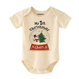 Custom Name Baby Bodysuit Personalized Christmas Outfit Baby’s First Christmas Customizable Newborn Baby Clothes Customizable Baby Romper Shirt