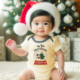 Custom Name Baby Bodysuit Personalized Christmas Outfit Baby’s First Christmas Customizable Newborn Baby Clothes Customizable Baby Romper Shirt