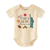 My Aunt in New York Loves Me Baby Bodysuit Cute Custom Baby Boy Girl Clothes Auntie's Love from New York Baby Wear Personalized Newborn Gift for Niece and Nephew