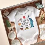 My Aunt in New York Loves Me Baby Bodysuit Cute Custom Baby Boy Girl Clothes Auntie's Love from New York Baby Wear Personalized Newborn Gift for Niece and Nephew