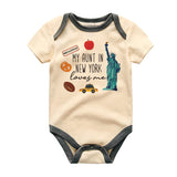 My Aunt in New York Loves Me Baby Bodysuit Cute Custom Baby Boy Girl Clothes Auntie's Love from New York Baby Wear Personalized Newborn Gift for Niece and Nephew