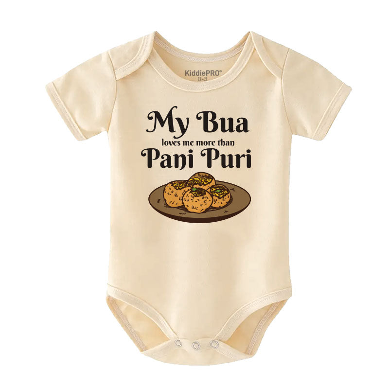 My Bua Loves Me More Than Pani Puri Cute Baby Outfit Indian Baby Clothes Foodie Food Pun Custom Baby Clothes Funny Unique Newborn Gift