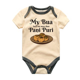 My Bua Loves Me More Than Pani Puri Cute Baby Outfit Indian Baby Clothes Foodie Food Pun Custom Baby Clothes Funny Unique Newborn Gift