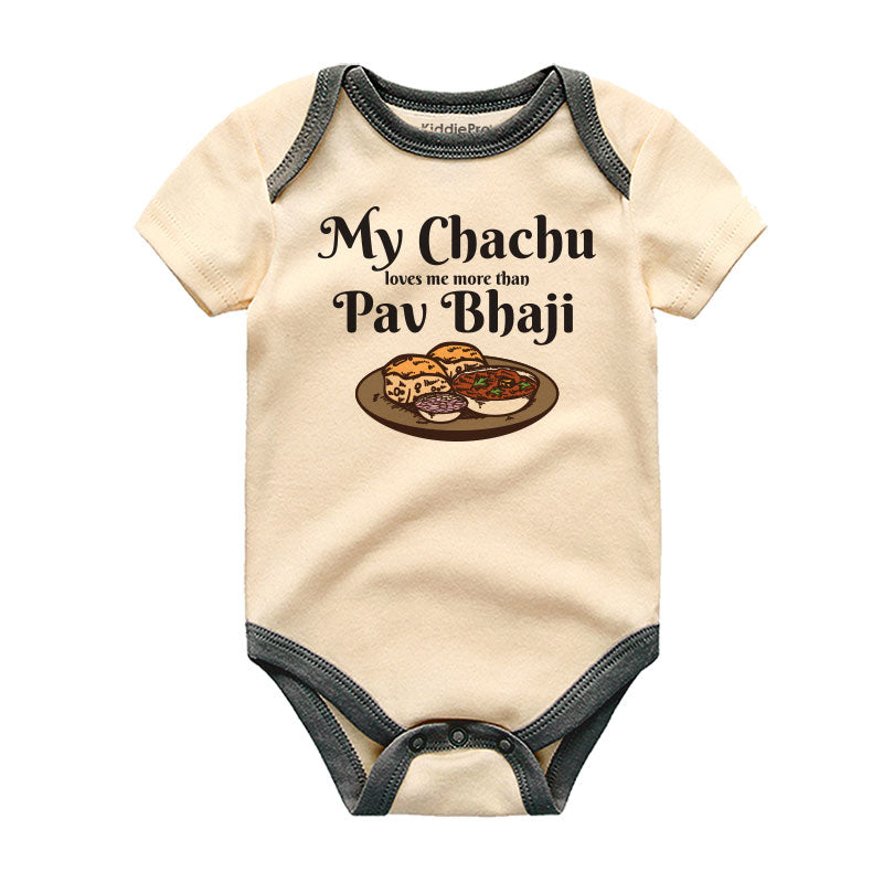 Cute Newborn Outfit with Indian Food Theme Desi Baby Clothes Chachu and Me Baby Outfit Unique Personalized Baby Shower Gift Unisex Infant Clothing