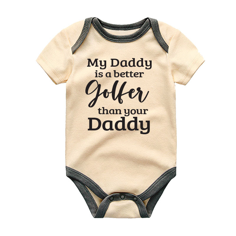 My Daddy is a better golfer funny baby clothes golfing buddy outfit cute golf shirt newborn gift