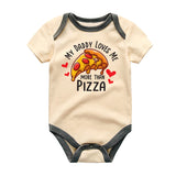Infant Bodysuit Funny Baby Clothes for Dad My Daddy Loves Me More Than Pizza Vêtements bébé