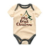 My first Christmas Unisex Baby Clothes Cute Chirstmas Plaid Pattern Design Baby Outfit