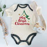 My first Christmas Unisex Baby Clothes Minimalist Christmas Tree Design