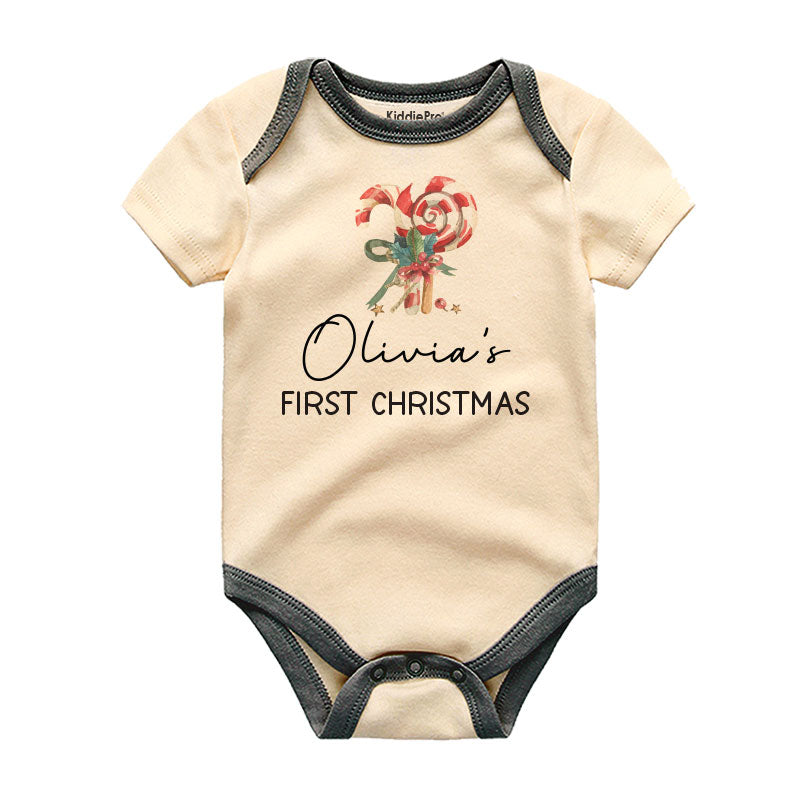 First Christmas Baby clothes Candy Cane design Unisex Baby Bodysuit