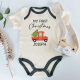 First Christmas Baby clothes Vintage Truck design Homecoming Unisex Baby Bodysuit