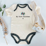 Minimalist Unique Christmas Baby Outfit Holiday Baby Clothes first Christmas keepsake Newborn Infant Baby Clothing