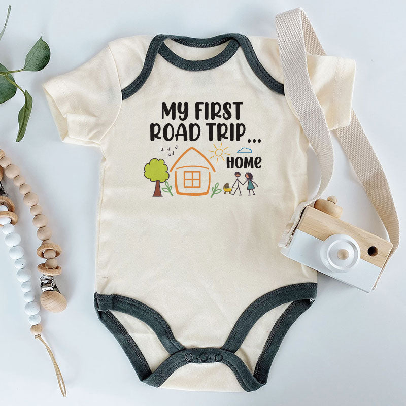 My First Road Trip Home Newborn Baby Bodysuit Coming Home Outfit Cute Baby Shower Gift for New Parents