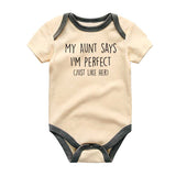 Auntie Baby Bodysuit My Aunt Says I'm Perfect Baby Romper Custom Auntie Baby Clothes Newborn Baby Clothing