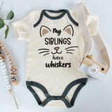 My Siblings have whiskers Cat Kitten Baby Bodysuit, Baby Gift Cat Lover for Boy or Girl Kitty Cat Gift