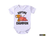 Naptime Champion,  Funny Teddy Bear Baby Clothes, Gift for Baby, Little Napper, Unisex Baby Clothes (SKU#33)