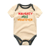 Cozy Cute Adorable First Christmas Baby Outfit Naughty Nice Custom Baby Boy Girl Clothes Holiday Humor Bodysuit Playful Family Gathering Outfit