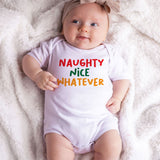 Cozy Cute Adorable First Christmas Baby Outfit Naughty Nice Custom Baby Boy Girl Clothes Holiday Humor Bodysuit Playful Family Gathering Outfit