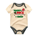 Funny Cheeky Naughty Nice Baby Bodysuit Personalized Christmas Gift Newborn Clothes