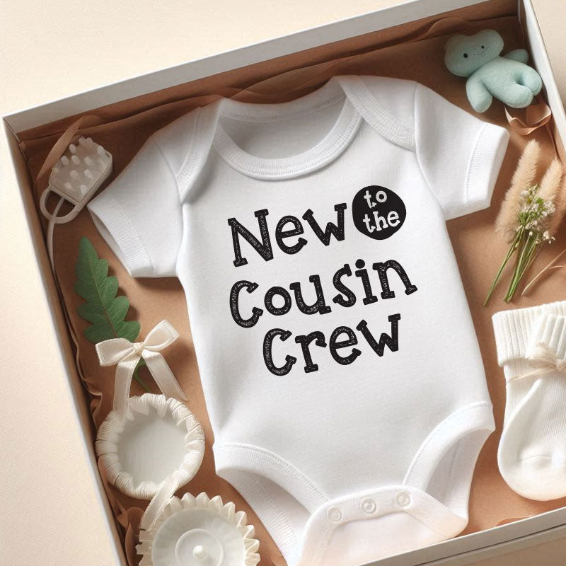 New to the cousin crew Unisex one piece short sleeve baby bodysuit Cousin Crew Baby Outfit New to the Crew Baby Outfit Cousin Squad Baby Clothes