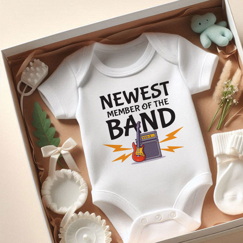 Future Rock Star Baby Bodysuit Newest Band Member Baby Boy Girl Outfit Music Lover Newborn Outfit Guitar themed baby clothes Unique Personalized Newborn Gift