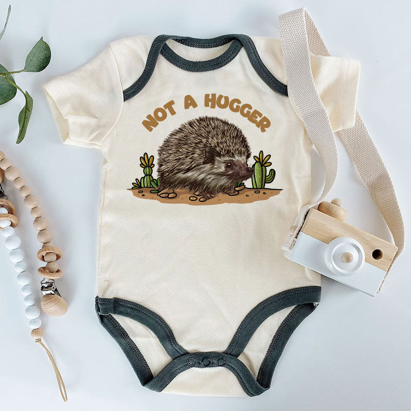 Cute Funny Hedgehog Baby Bodysuit Not a hugger baby Clothing Animal Theme Baby boy girl clothes porcupine Baby Romper Custom Shirt