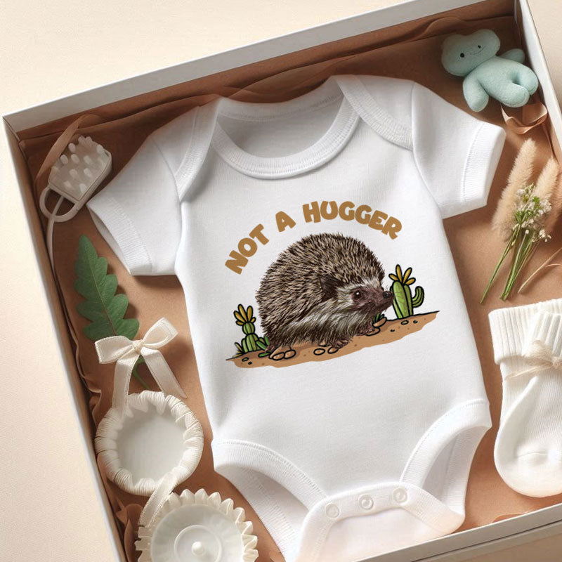 Cute Funny Hedgehog Baby Bodysuit Not a hugger baby Clothing Animal Theme Baby boy girl clothes porcupine Baby Romper Custom Shirt