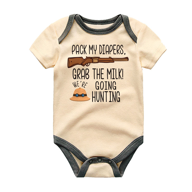 Pack my diapers hunting humor baby clothes little hunter unisex bodysuit Milk Humor outfit newborn shirt