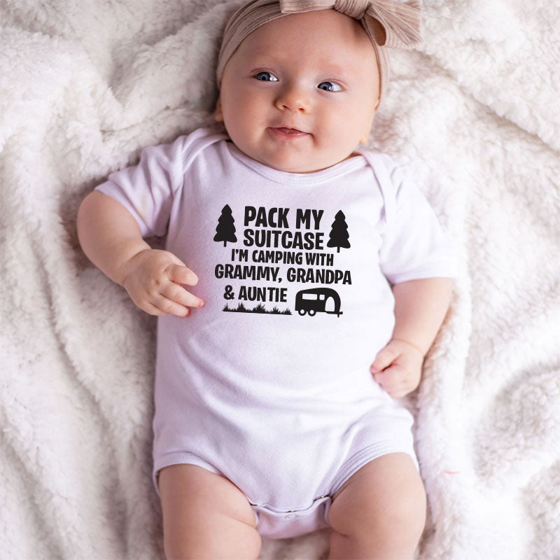 Family Vacation Travel Baby boy girl Clothes outdoor shirt camping buddy romper custom unisex bodysuit newborn gift
